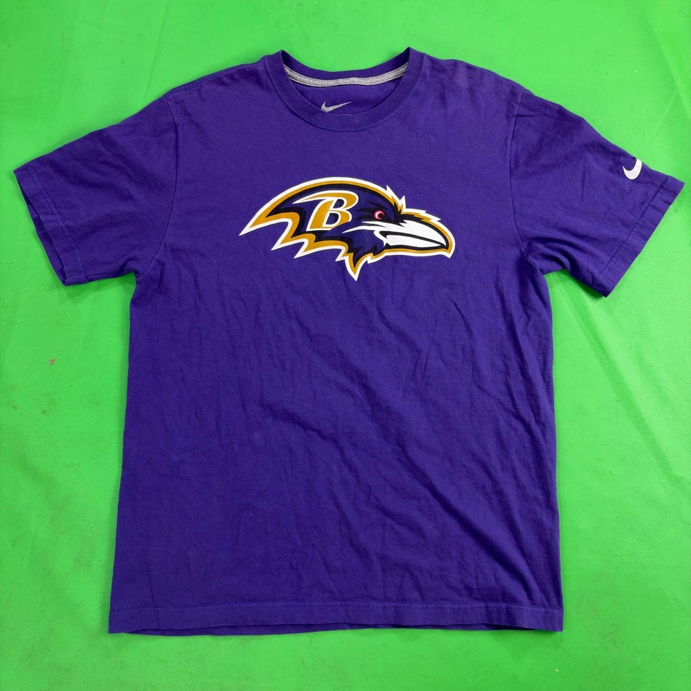 Nike Baltimore Ravens NFL Dri-FIT T-Shirt Mens L Purple Football Team Logo Tee